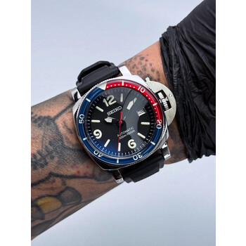 Custom Seiko Mod • Resin Pepsi PAM Diver Submersible Automatic • 42mm
